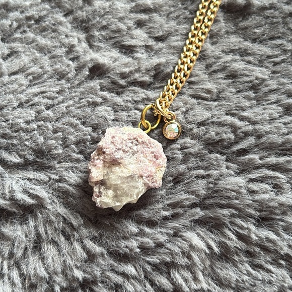 Handcrafted Gold Amethyst Pendant 16” Necklace - Picture 3 of 4